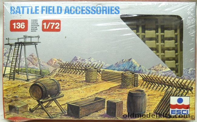 ESCI 1/72 Battlefield Accessories 136 Pieces, 216 plastic model kit